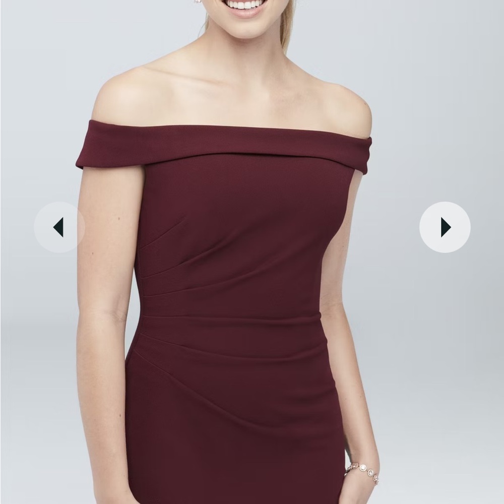 Elegant Off-Shoulder Burgundy Dress